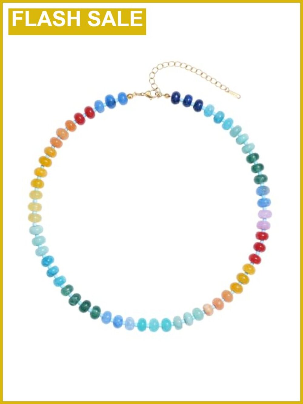 Agate Beaded Choker Necklace Gold-Tone Accents Gemstone Women